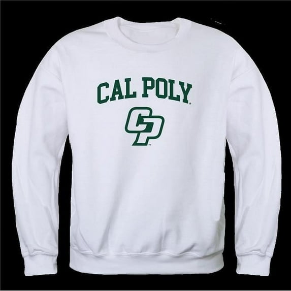 California Polytechnic State University San Luis Obispo Mustangs Seal Crewneck Sweatshirt, White - Large