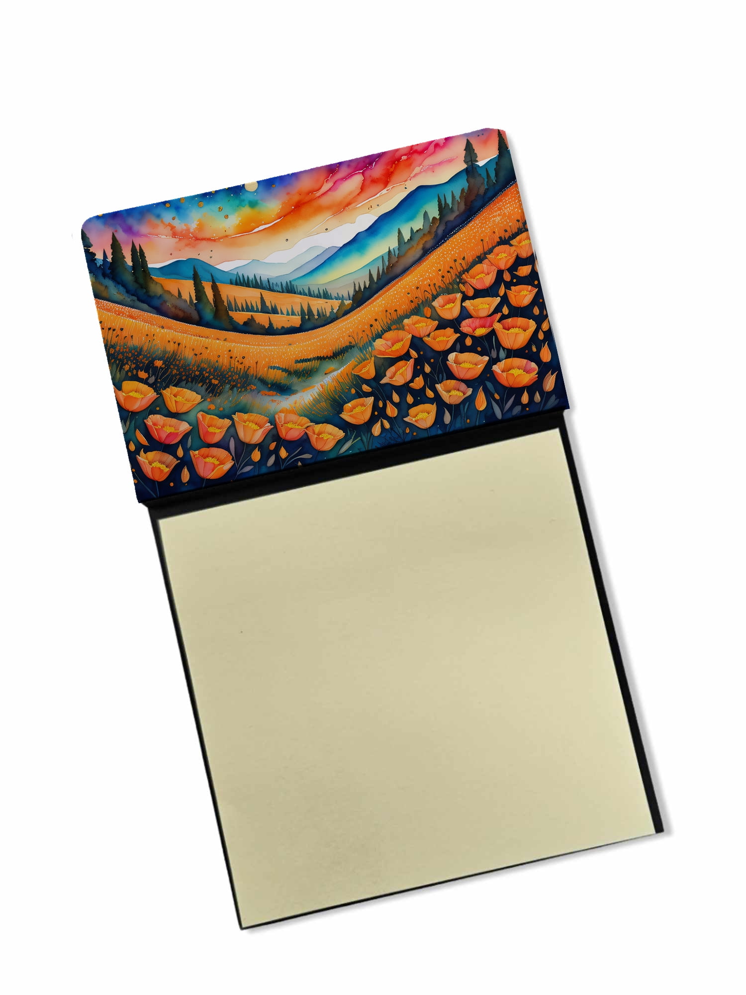 California Poppies in Color Sticky Note Holder 3.25 in x 5.25 in