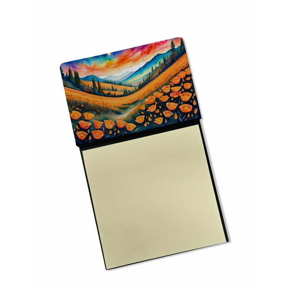 California Poppies in Color Sticky Note Holder 3.25 in x 5.25 in