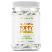 California Poppy Tea - Pure California Poppy Teabags - 100% Natural Herbal Tea For Relaxation Sleep Stress Relief & Calming Nervous System - 2 Gram Teabags - 48 Vegan Teabags