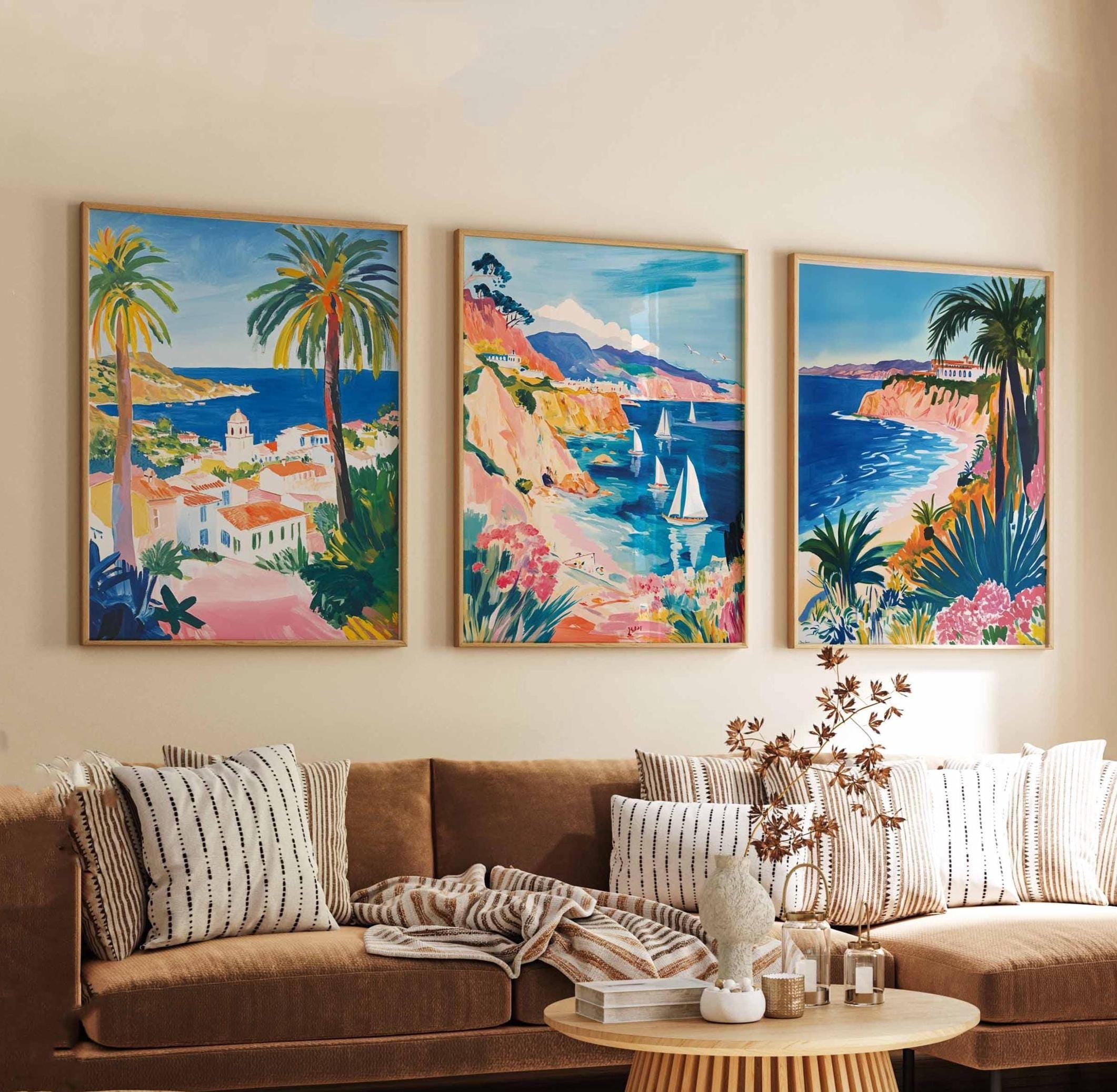 California Posters USA Wall Art Prints California Travel Poster Set ...