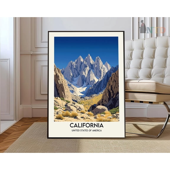 California Print, California Wall Art, California Poster, California Photo, California Poster Print, California Decor, Mount whitney poster, Unframed Paper Poster 8x10in