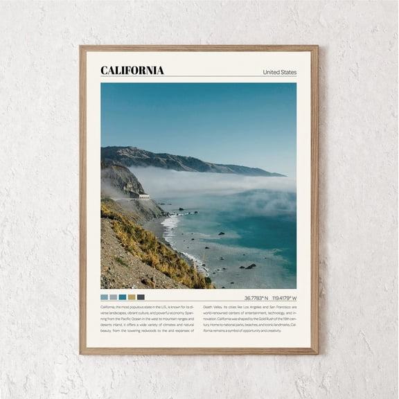 California Print, California Wall Art, California Poster, California Photo, California Wall Decor, California Gift UNFRAMED Poster, Wall Art for Decor, Present, 8x12