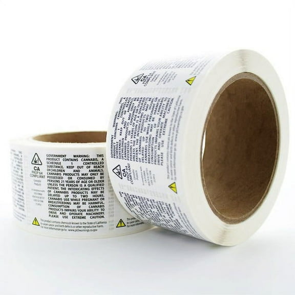 California Prop 64 Compliant Cannabis Warning Labels