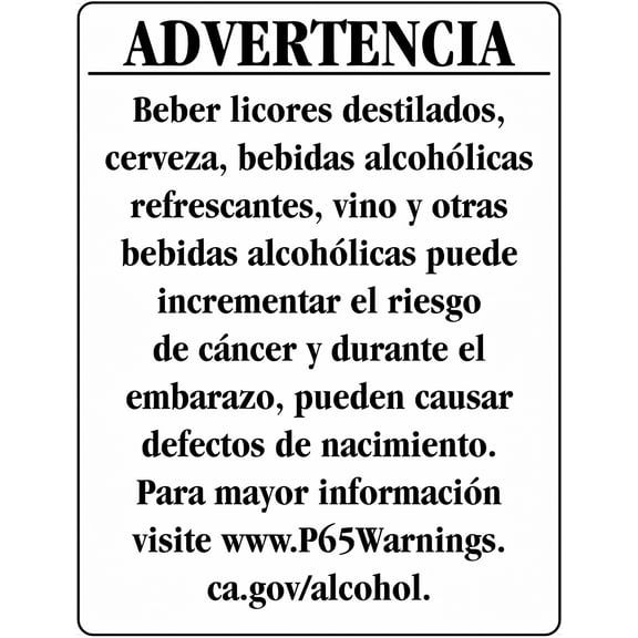 California Prop 65 Alcohol Warning Sign Style 31516 8"x12" - Hazardous Material Caution Metal Tin Sign, Security Wall Decor, Chemical Exposure Alert