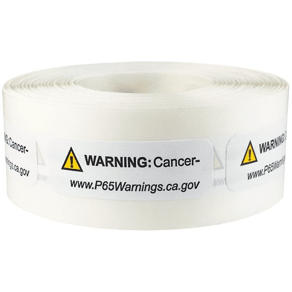 California Proposition 65 Cancer Warning Labels Short Form | .5 x 1.5" inch - 500 Pack | InStockLabels.com