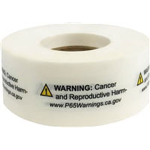 California Proposition 65 Cancer and Reproductive Harm Warning White Labels Short Form | .5 x 1.5" inch - 500 Pack