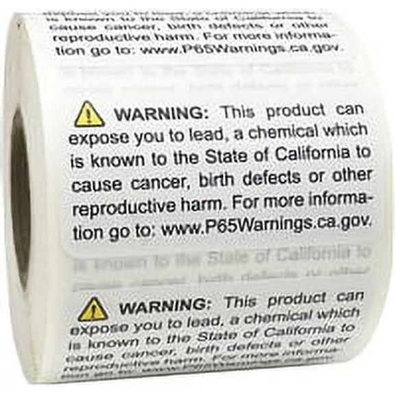 California Proposition 65 Contains Lead Warning Labels 1 x 2 inch 500 Adhesive Stickers