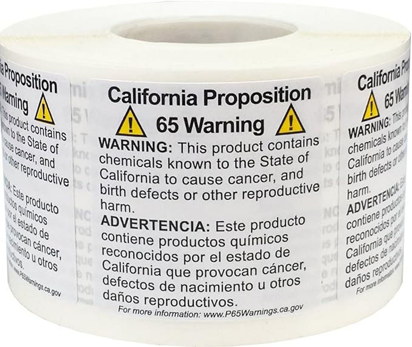 California Proposition 65 Warning Labels Short Form 1 1 2 X 1 1 2 Inch California Proposition 65 Warning Labels Short Form 1 1 2 X 1 1 2 Inch