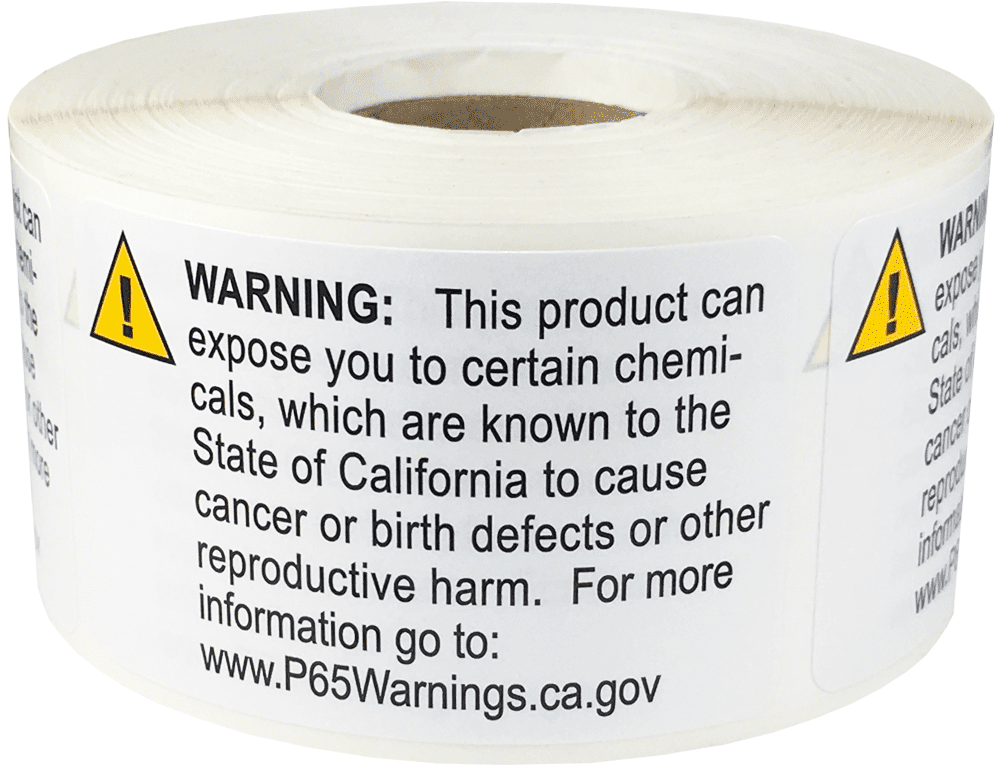 California Proposition 65 Warning Labels Short Form 1.5 x 2.375 Inch ...