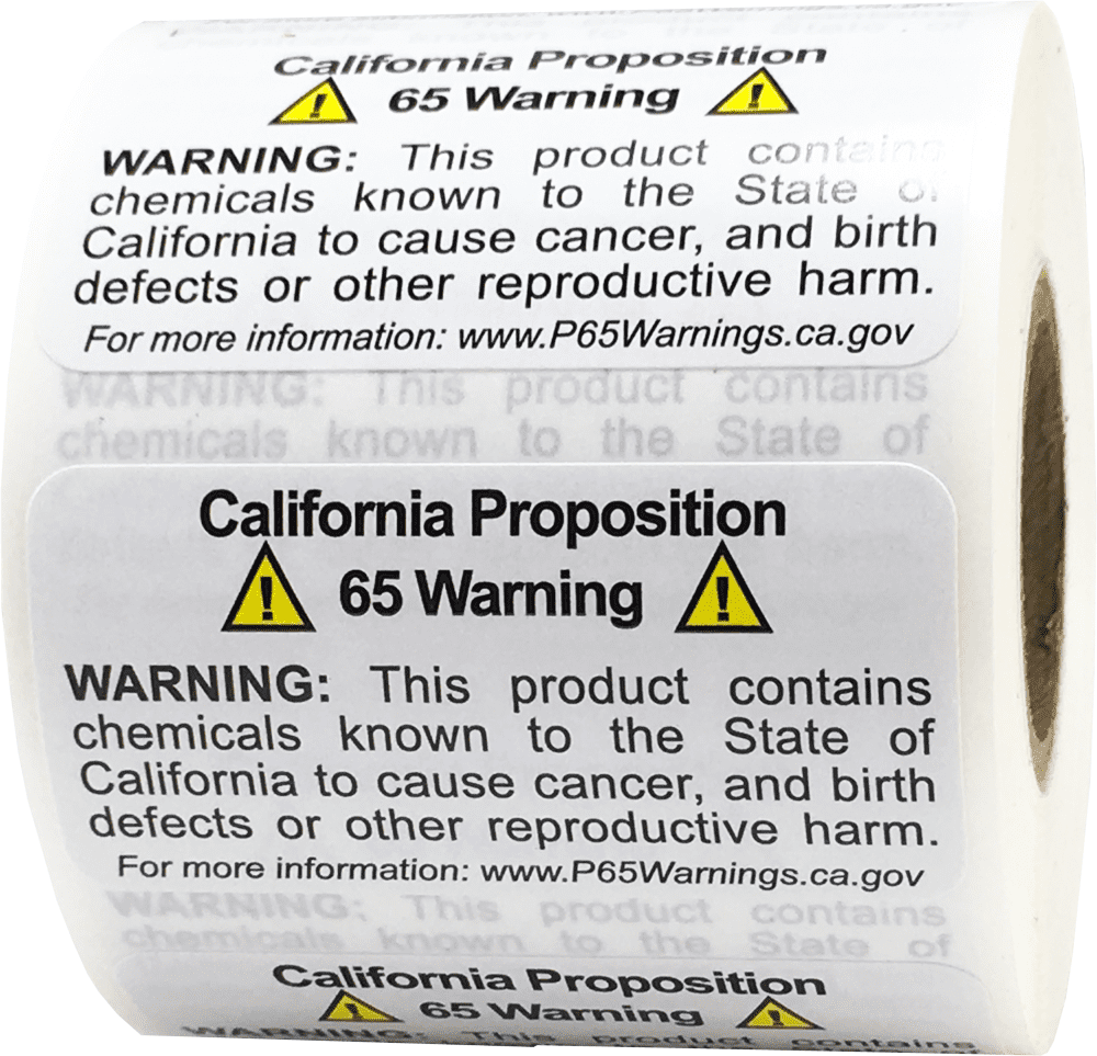 California Proposition 65 Warning Labels Short Form 1 x 2 Inch 500 ...