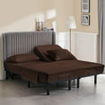 thumbnail image 1 of California Queen Size 34" Split Top Flex Head Sheet Set - 100% Microfiber, Adjustable Bed, 4-Piece Set, 15" Deep Pockets Color Chocolate Solid, 1 of 5