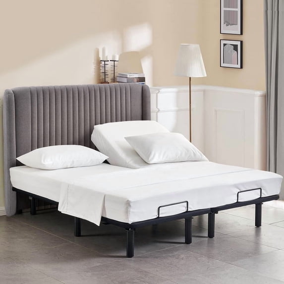 California Queen Size 36" Split Top Flex Head Sheet Set - 100% Microfiber, Adjustable Bed, 4-Piece Set, 15" Deep Pockets Color White Solid