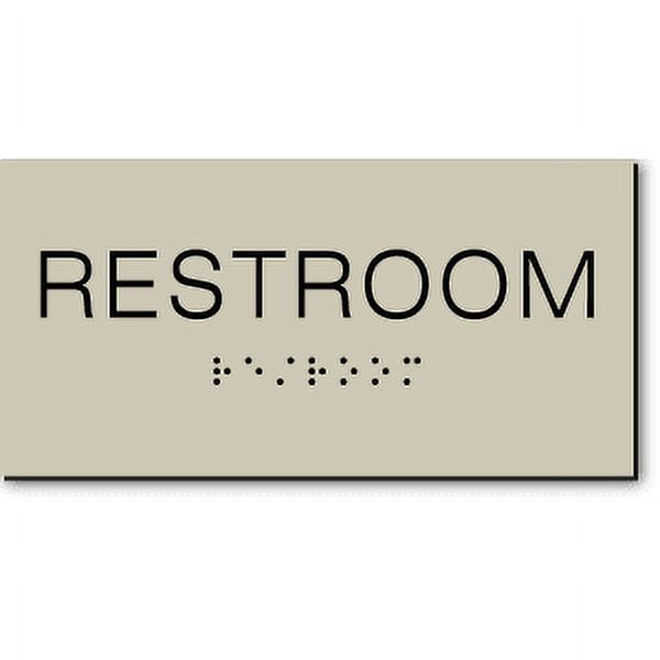 California RESTROOM Text Wall Sign-Taupe / Black (4 Units) - Walmart.com