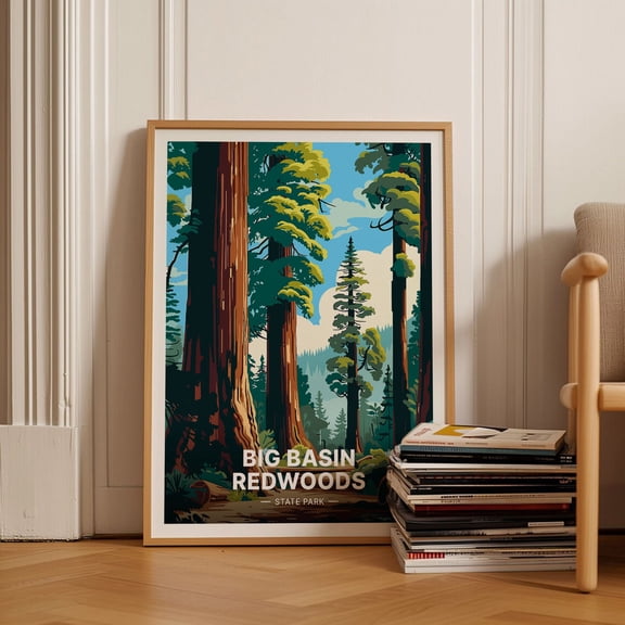 California Redwoods Poster Travel Wall Art Adventure Decor C201251