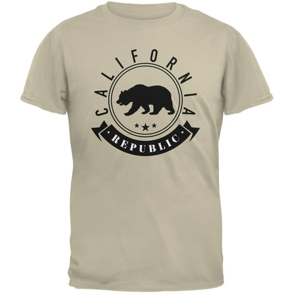 California Republic Banner Sand Adult T-Shirt - X-Large