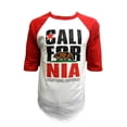 thumbnail image 1 of California Republic Bear Logo Half-Sleeve Baseball Shirt - Red/White - Small, 1 of 1