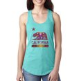 thumbnail image 1 of California Republic Bear Logo Retro Mandala Mosaic Animal Lover Ladies Racerback Tank Top, Tahiti Blue, Medium, 1 of 3