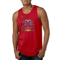 thumbnail image 1 of California Republic Bear Logo Retro Mandala Mosaic Animal Lover Mens Graphic Tank Top, Red, Medium, 1 of 3