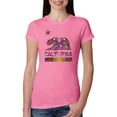 thumbnail image 1 of California Republic Bear Logo Retro Mandala Mosaic Animal Lover Womens Slim Fit Junior Tee, Hot Pink, X-Large, 1 of 3