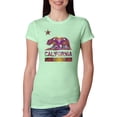 thumbnail image 1 of California Republic Bear Logo Retro Mandala Mosaic Animal Lover Womens Slim Fit Junior Tee, Mint, X-Large, 1 of 3
