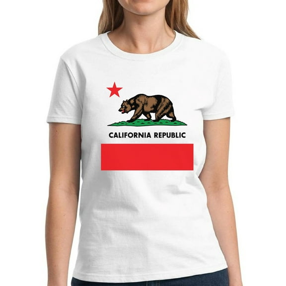 California Republic Bear Shirt for Women - S M L XL 2XL 3XL Cali Graphic Tee - Western USA State California Ladies T-Shirt Gift