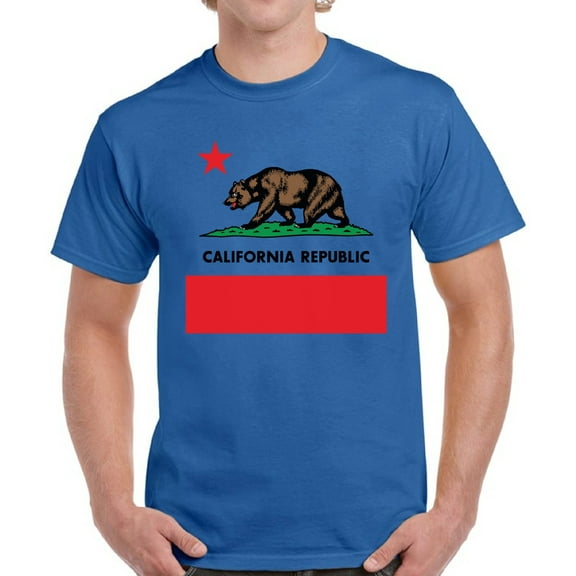 California Republic Bear T-Shirt for Men - S M L XL 2XL 3XL 4XL 5XL USA State Graphic Tee - California Clothes Collection Funny Cali Gift for Men