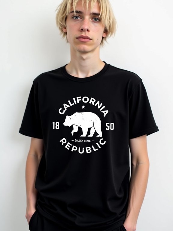 California Republic Bear Tee Mens t-shirt black limited edition casual For summer Casual Daily Wear Fashion Unisex Shirt Graphic Tee tshirts