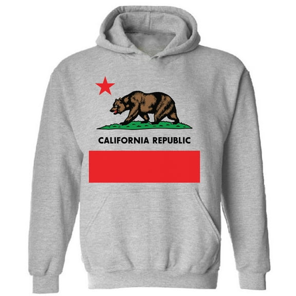 California Republic Bear Unisex Hooded Sweatshirt - USA State California Republic - Funny Cali Hoodie for Women for Men
