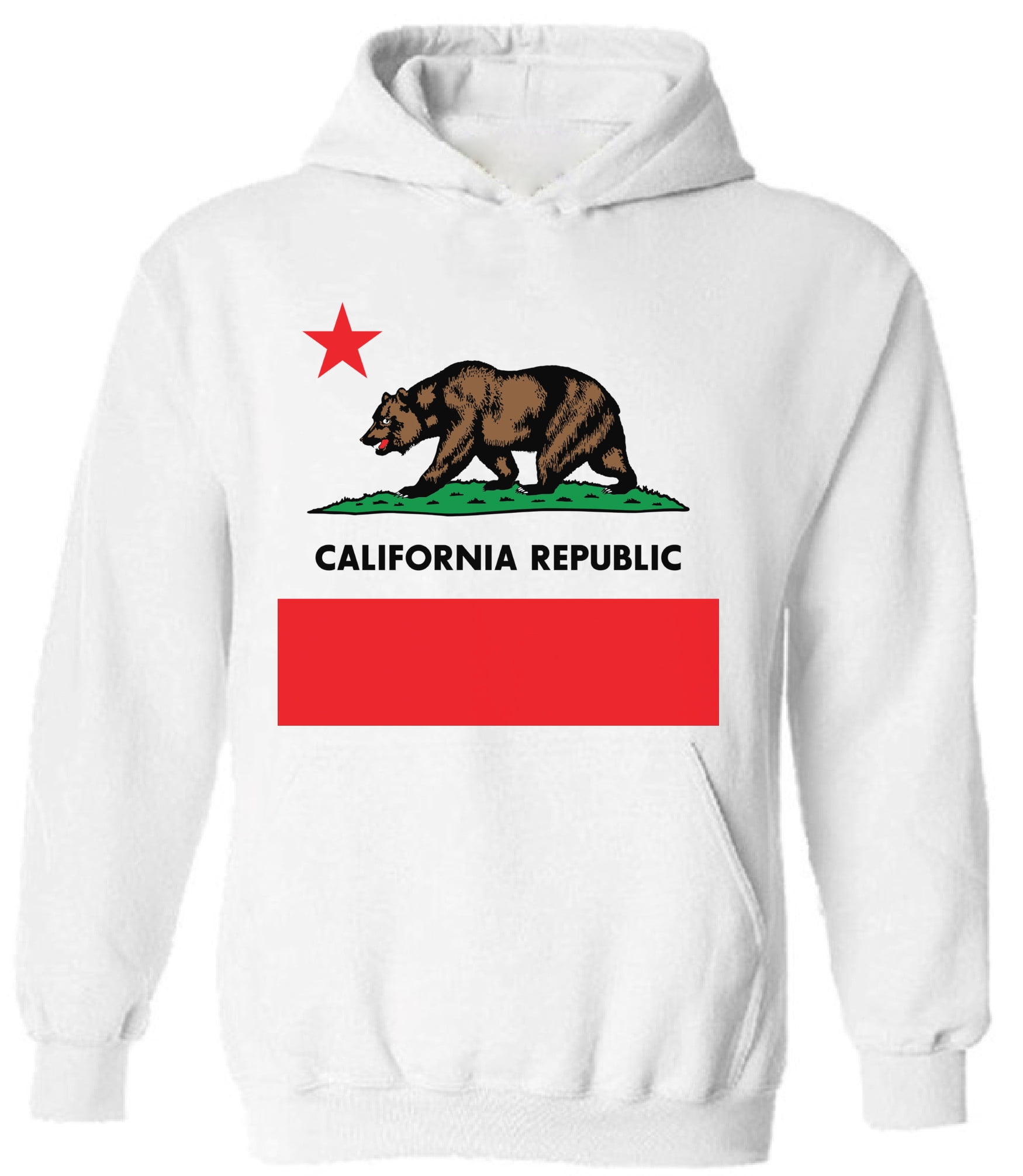 California Republic Bear Unisex Hooded Sweatshirt - USA State California  Republic - Funny Cali Hoodie for Women for Men