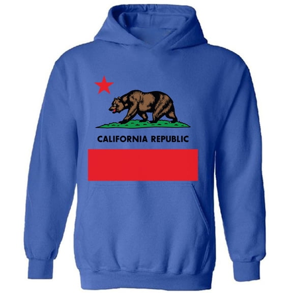 California Republic Bear Unisex Hooded Sweatshirt - USA State California Republic - Funny Cali Hoodie for Women for Men