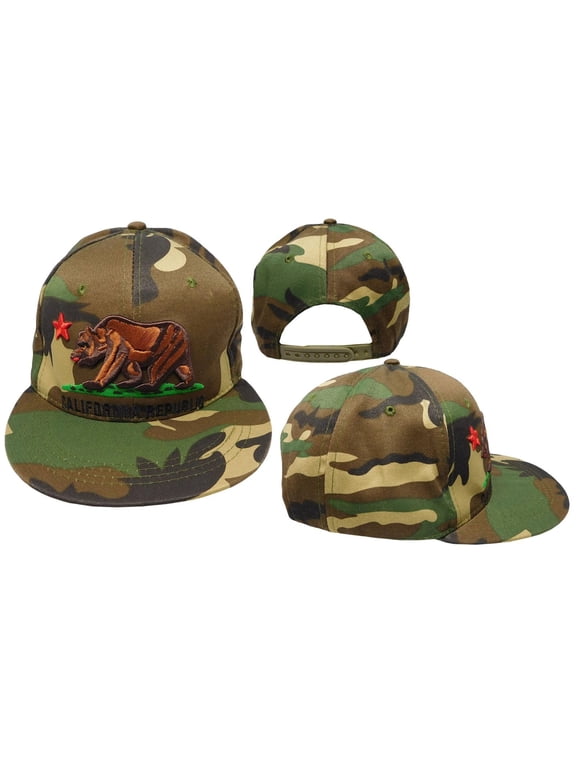 California Republic Brown Bear Camouflage Camo Adjustable Embroidered Cap Hat