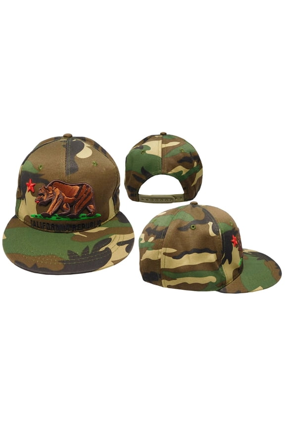 California Republic Brown Bear Camouflage Camo Adjustable Embroidered Cap Hat