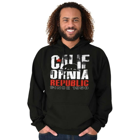 California Republic CA Bear Palm Tree Unisex Plus Fleece Graphic Hoodie Brisco Brands 2X