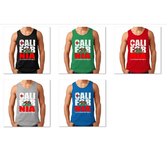 California Republic Flag Bear Printed Mens TankTop Vintage TankTop Soft and Comfy Tank Top, Lightweight Tank Top Royal Blue Tank Top 2X-Large