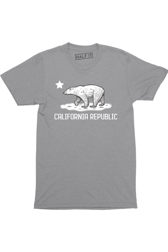 California Republic Flag Cali CA Grizzly Distressed Bear Men's T-Shirt