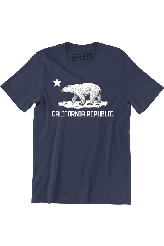 California Republic Flag Cali CA Grizzly Distressed Bear Men's T-Shirt