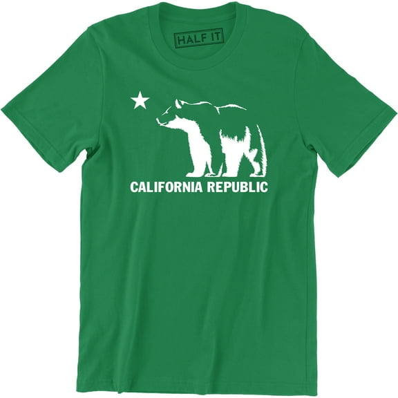 California Republic Flag Cali CA Grizzly Distressed Bear Men's Tee