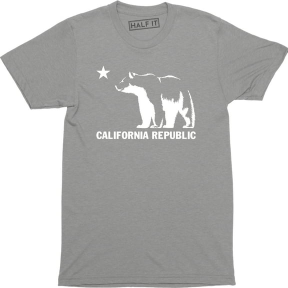 California Republic Flag Cali CA Grizzly Distressed Bear Men's Tee