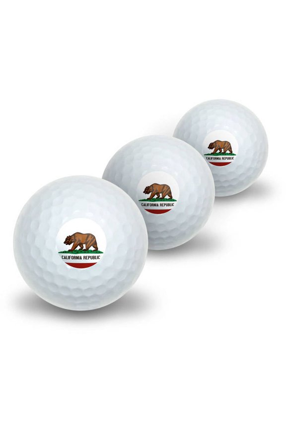 California Republic Flag Novelty Golf Balls, 3pk