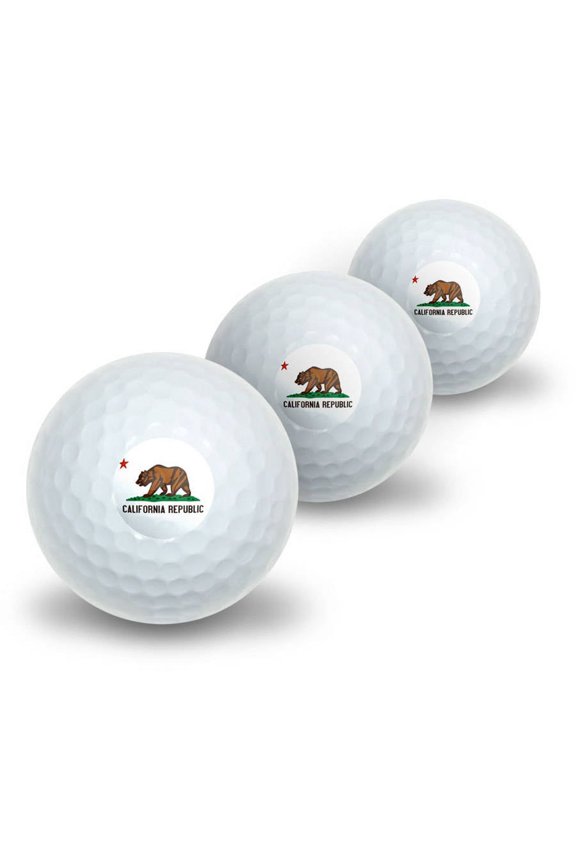 California Republic Flag Novelty Golf Balls, 3pk