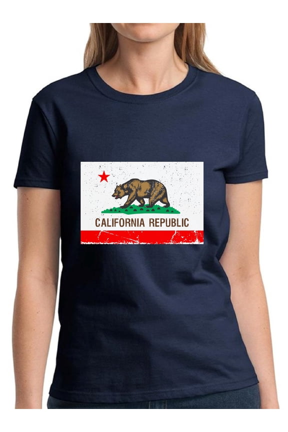 California Republic Flag Shirt for Women - S M L XL 2XL 3XL Cali Graphic Tee - Western USA State California Ladies T-Shirt Gift