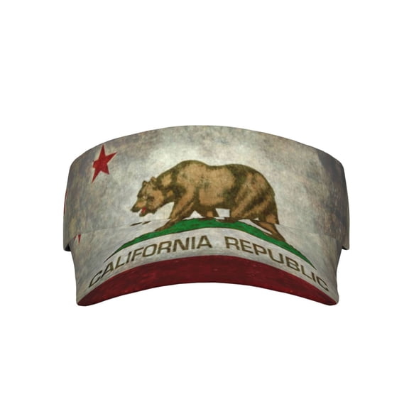 California Republic Flag Sports Sun Visor Hats Adjustable Sun Visor Caps For Women And Men