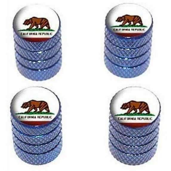 California Republic Flag Tire Rim Wheel Aluminum Valve Stem Caps, Multiple Colors