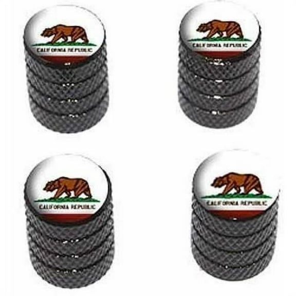 California Republic Flag Tire Rim Wheel Aluminum Valve Stem Caps, Multiple Colors