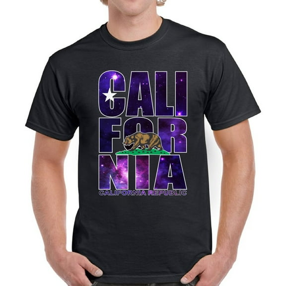 California Republic Galaxy T-Shirt for Men - S M L XL 2XL 3XL 4XL 5XL USA State Graphic Tee - California Clothes Collection Funny Cali Gift for Men