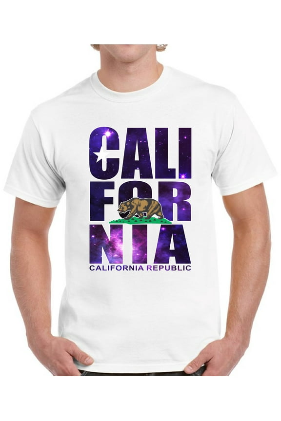 California Republic Galaxy T-Shirt for Men - S M L XL 2XL 3XL 4XL 5XL USA State Graphic Tee - California Clothes Collection Funny Cali Gift for Men