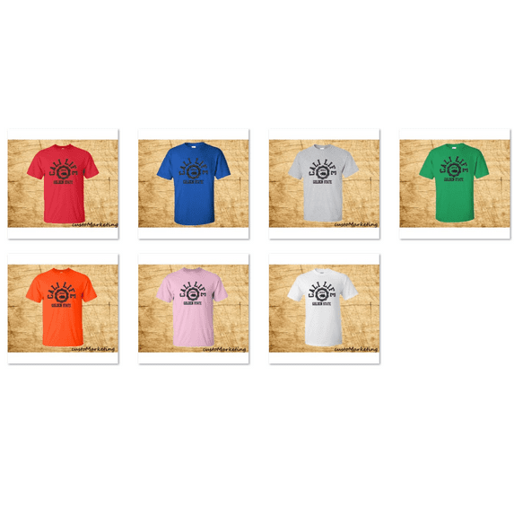 California Republic Golden State Cali Life 1850 Printed Man Short Sleeve T-shirt Soft and Comfy Shirt, Lightweight Shirt Color Royal Blue 2X-Large