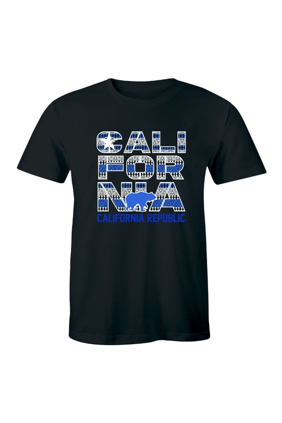 California Republic Men Top Cali Grizzly Bear T-Shirt Ca Flag Souvenir State Tee All Size S-5XL