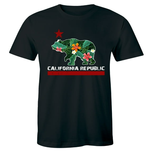 California Republic Nature Floral Bear Star Bear Cali CA West Coast T-Shirt
